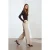 Midden taille Wijde Pijpen Crepe Broek