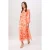 Trendyol Modest Dames Oranje Bloemen Maxi Lang Casual Skater Modest Jurken