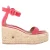Gianvito Rossi Portofino Platform Wedge Espadrille Sandalen In Roze Suède