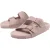 Dames Synthetische Bont Dubbel Gesp Slide Slippers Open Teenzolen UK 3-8