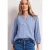Street One Dames blouse met 3/4 mouwen in seersucker kwaliteit in Blauw