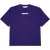 Gebroken wit teddypijllogo over skate fit paars T-shirt