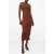 French Connection Textured Square Nck Midi Dress Brown