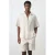 Mango Man regular gestreept casual overhemd met linnen beige
