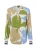 Franco Callegari Blouse  camel / pastelblauw / olijfgroen / wit