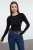 TRENDYOLMİLLA Dames Zwart Effen Lang Getailleerd Blouses