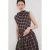 Mango barrel regular waist geruite broek donkerrood