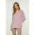 Roze V Hals Gebreide Top