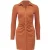 Forever New Tara Ruched Shirt Jersey Dress Rust