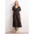 Midi-jurk met print en smokdetail