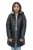 Dames lederen puffer parka jas-Andria