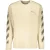 Off White Heren Crew Neck Regular T-shirt (Bruin/zwart)