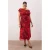Trendyol Curve Dames Rood Bloemen Midi Mouwloos Casual A-lijn Grote maten Jurk