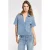Homage to Denim denim top met krijtstreep medium blue denim