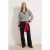 TRENDYOLMİLLA Dames Zwart Gestreept Lang Regular fit Sweatshirts