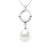 Diamond Pendant 0.010 Cts Gekweekte Pearl Zoetwater 7-8mm White Pear White Gold
