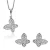 Orphelia ‘Jolie’ Dames 925 Sterling Zilveren Set: Ketting-Hanger + Oorbellen – Zilver SET-7044