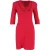 Alexander McQueen jurk met 3/4 mouwen, colkraag en tot de knie, in rode wol.
