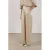 NUKUS satijnen straight high waist broek zand