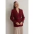 TRENDYOLMİLLA Dames Bordeaux Gestreept Lang Regular fit Blazers