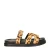 Nelson leren slippers met ponyhair en panterprint beige