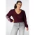 MS Mode Plus Size top met borduursels – donkerrood
