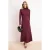 Paarse platte maxi-jurk voor dames, lange chique/nachtelijke bodycon hijab-jurk