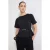 TRENDYOLMİLLA Dames Zwart Effen Kort Peplum Blouses