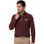 Bruin half zip trui Aeronautica Militare grof gebreid