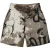 Kunstprint linnenmix shorts met riem