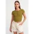 Dames Korte Slim-fit Crew Neck T-shirt
