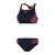 Speedo Tweedelig zwempak met strepen voor dames (Marine / Roze)