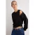 TRENDYOLMİLLA Dames Zwart Effen Lang Regular fit Sweatshirts
