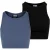 Urban Classics Dames ribbed crop top (set van 2)