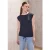 Street One Studio Dames Shirt van linnen met tape in Blauw