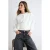 TRENDYOLMİLLA Dames Ecru Effen Lang Regular fit Sweatshirts