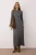 Grijze platte maxi-jurk voor dames, lange casual/casual A-lijn jurk met hijab
