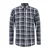 Heren overhemd met effen revers en lange mouwen, geruit blauw