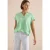 Cecil Dames Blouse met korte mouwen en gespleten hals in Groen