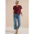 Shirt met splitnek in effen kleur