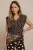 Studio Anneloes Leone Dot Vneck Top 13936 T-shirt Korte Mouw 8717 Espresso/ecru
