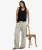 Linnen Lage Taille Broek Beige