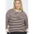 ONLY CARMAKOMA gestreepte sweater ecru met parels