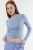 Slim Fit Lange Mouwen Crop Top met Ronde Hals