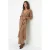 TRENDYOLMİLLA Dames Bruin Effen Midi Lang Casual Double-breasted Jurken