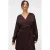 VERO MODA CURVE mini satijnen wikkeljurk Plus Size – donkerbruin