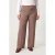 Miss Etam Plus straight leg broek met krijtstreep – taupe