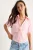 Gestreepte Geweven Crop Shirt met Pocket