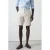 Mango Man slim casual short met linnen beige