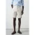 Mango Man slim casual short met linnen beige
